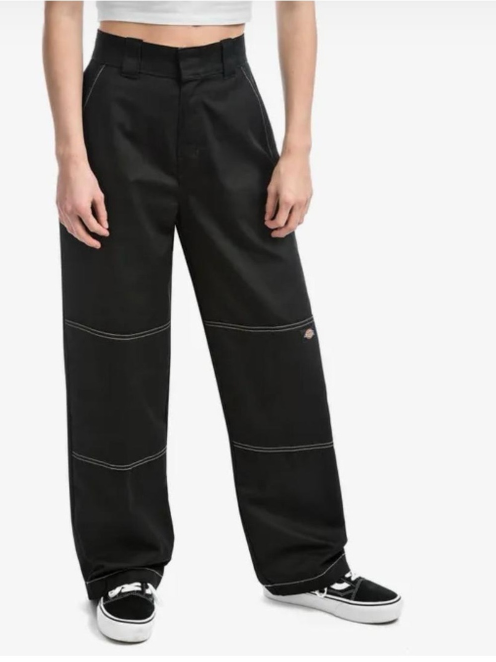 Dickies Black Work Pants with White Interior Lining